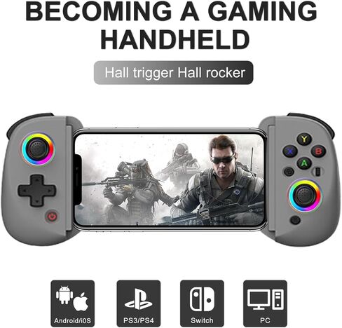MAGIC BLOCK Wireless Mobile Gaming Controller, RGB Joystick, Linear Trigger, Turbo/Vibration/6-Axis Gyro, for iPad/Tablet 10.2inch, iPhone/Android/PC/Switch/PS4/Xbox/Cloud Gaming (Starry Sky White) in Saudi Arabia