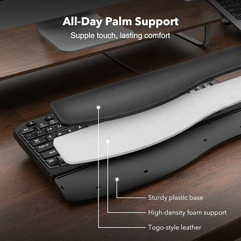 مفاتيح موجة مريحة للوحة المفاتيح مع مسند معصم مبطن، لوحات مفاتيح كمبيوتر سلكية بإضاءة خلفية USB، إضاءة خلفية بـ 7 ألوان سطوع قابل للتعديل، كتابة صامتة مريحة لأنظمة تشغيل متعددة، Windows/Mac in Kuwait