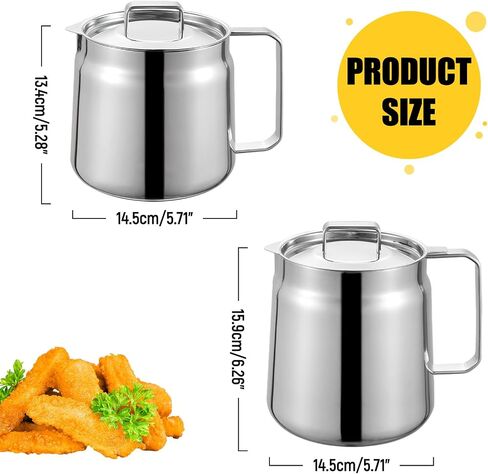 Fenteer Stainless Steel Deep Fryer Pot Frying Basket Nonstick French Fries Pot Small Deep Fryer Pot for Onion Rings Restaurant Picnic, Style A 1.5L in Saudi Arabia