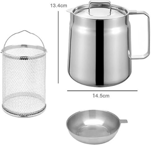 Fenteer Stainless Steel Deep Fryer Pot Frying Basket Nonstick French Fries Pot Small Deep Fryer Pot for Onion Rings Restaurant Picnic, Style A 1.5L in Saudi Arabia