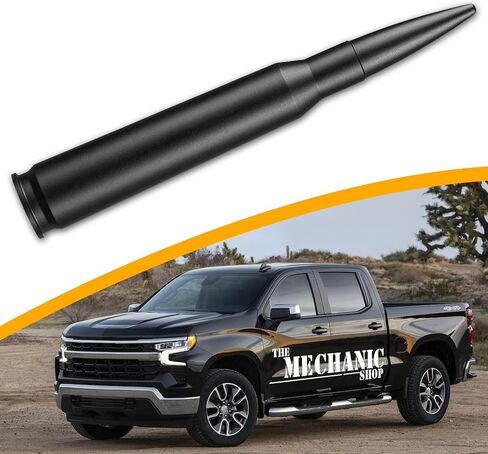 50 Cal Short Antenna for 1999-2024 Chevy Chevrolet Silverado 1500 2500 3500, 1999-2024 GMC Sierra 1500 2500 3500, Matte Black Truck Radio Antenna in Saudi Arabia