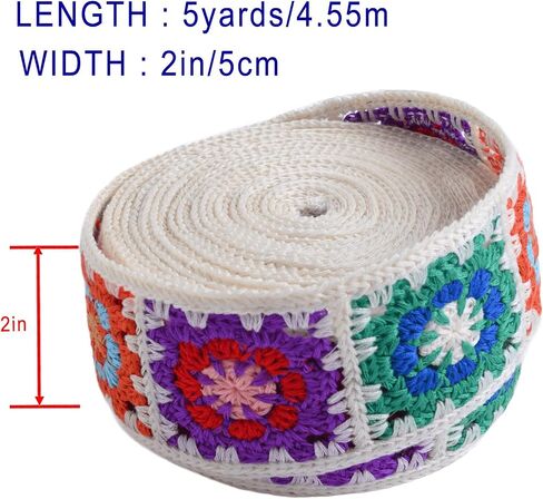 Cotton Webbing 2 inch, 5 Yards Crochet Webbing, Webbing Strap for Bags, Purse Straps, Arts and Crafts in Saudi Arabia
