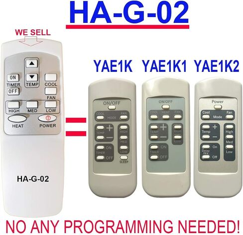 Replacement for GE Window Air Conditioner Remote Control (HA-G-01) in Saudi Arabia