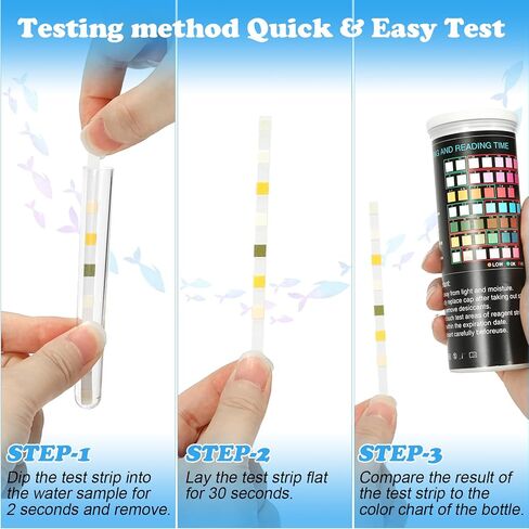 7 in 1 Aquarium Test Strips,100 Strips Aquarium Testing Kit for Freshwater Saltwater Fast & Accurate Water Testing Strips in Saudi Arabia