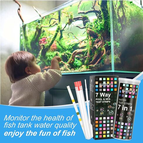7 in 1 Aquarium Test Strips,100 Strips Aquarium Testing Kit for Freshwater Saltwater Fast & Accurate Water Testing Strips in Saudi Arabia
