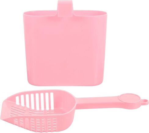 Mipcase 1 مجموعة القط القمامة مغرفة دعوى القط القمامة أداة نظيفة الحيوانات الأليفة القمامة مجرفة المحمولة الحيوانات الأليفة القمامة مجرفة البلاستيك القط صندوق القمامة الوردي رشاقته القط القمامة مغرفة حامل القط مغرفة مجرفة in Kuwait