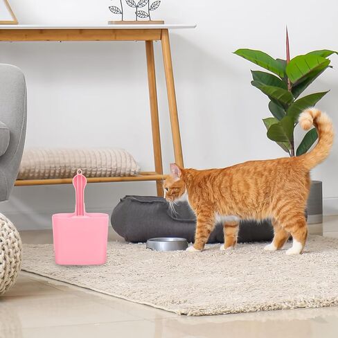 Mipcase 1 مجموعة القط القمامة مغرفة دعوى القط القمامة أداة نظيفة الحيوانات الأليفة القمامة مجرفة المحمولة الحيوانات الأليفة القمامة مجرفة البلاستيك القط صندوق القمامة الوردي رشاقته القط القمامة مغرفة حامل القط مغرفة مجرفة in Kuwait