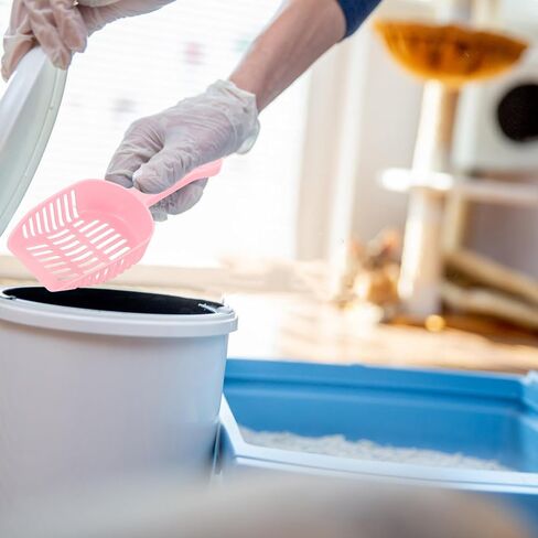 Mipcase 1 مجموعة القط القمامة مغرفة دعوى القط القمامة أداة نظيفة الحيوانات الأليفة القمامة مجرفة المحمولة الحيوانات الأليفة القمامة مجرفة البلاستيك القط صندوق القمامة الوردي رشاقته القط القمامة مغرفة حامل القط مغرفة مجرفة in Kuwait