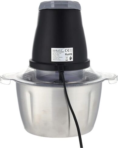 8 Cup Food Processor 8 Cup 400W, Electric Chopper & Meat Grinder, 4D Sharp Blades, 2 L Kitchen Cutter for Vegetable, Onion, Garlic, Meat, Nuts, and Baby Food Stainless Bowl in Saudi Arabia