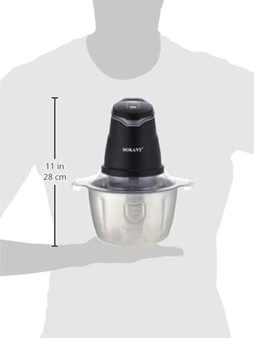 8 Cup Food Processor 8 Cup 400W, Electric Chopper & Meat Grinder, 4D Sharp Blades, 2 L Kitchen Cutter for Vegetable, Onion, Garlic, Meat, Nuts, and Baby Food Stainless Bowl in Saudi Arabia