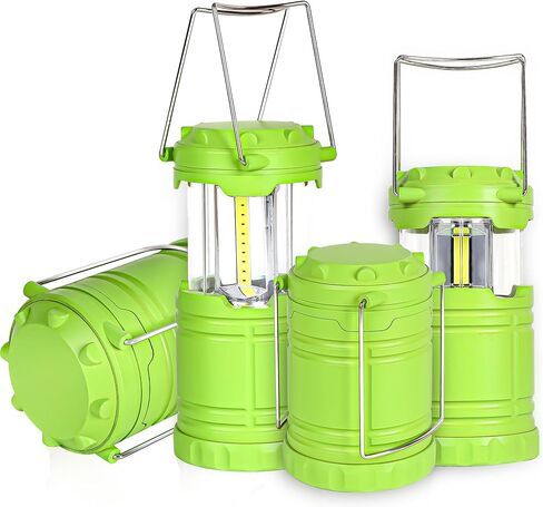 4-Pack LED Camping Lanterns, Essential Emergency Lights for Power Outages, Hiking, Hurricane, Green in Saudi Arabia