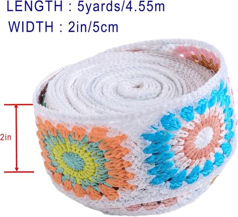 Cotton Webbing 2 inch, 5 Yards Crochet Webbing, Webbing Strap for Bags, Purse Straps, Arts and Crafts in Saudi Arabia