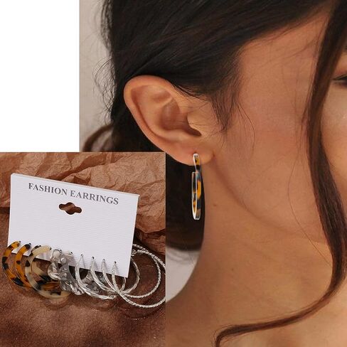 مجموعة 32 زوجًا من الأقراط الذهبية للنساء والفتيات، أقراط متدلية على شكل سلسلة أنيقة على شكل سلسلة دائرية وأقراط متدلية بوهو بيان لا تسبب الحساسية لهدايا عيد الميلاد والمجوهرات in Kuwait