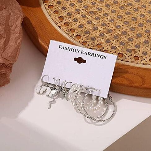 مجموعة 32 زوجًا من الأقراط الذهبية للنساء والفتيات، أقراط متدلية على شكل سلسلة أنيقة على شكل سلسلة دائرية وأقراط متدلية بوهو بيان لا تسبب الحساسية لهدايا عيد الميلاد والمجوهرات in Kuwait