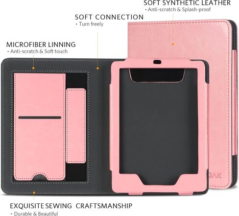 حافظة CoBak مع حامل لجهاز Kindle Paperwhite - غطاء متين من جلد البولي يوريثان مع خاصية التنبيه التلقائي للنوم، وفتحة للبطاقة، وميزة حزام اليد - يناسب جهاز Kindle Paperwhite من الجيل الحادي عشر مقاس 6.8 بوصات إصدار التوقيع 2021 in Saudi Arabia