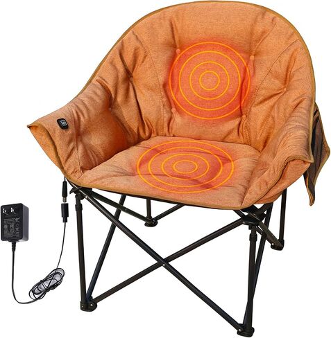 NUOLAN Premium Heated Camping Chair with Charger – Fast Heating, Safety Timer, and Ultra-Comfort Padding No Battery Included(701-T1) in Saudi Arabia