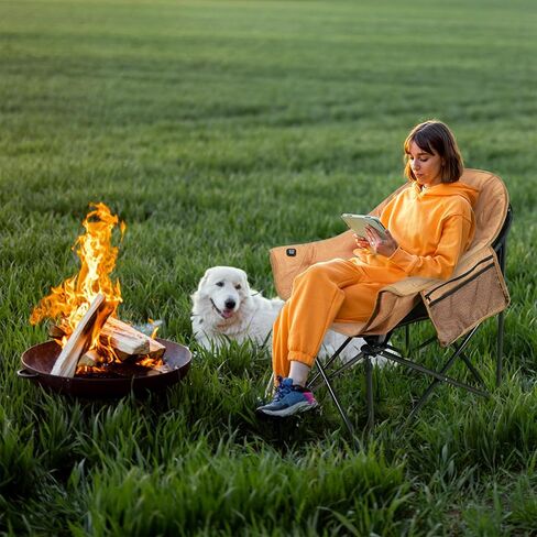 NUOLAN Premium Heated Camping Chair with Charger – Fast Heating, Safety Timer, and Ultra-Comfort Padding No Battery Included(701-T1) in Saudi Arabia