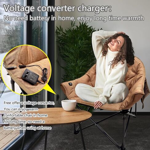 NUOLAN Premium Heated Camping Chair with Charger – Fast Heating, Safety Timer, and Ultra-Comfort Padding No Battery Included(701-T1) in Saudi Arabia