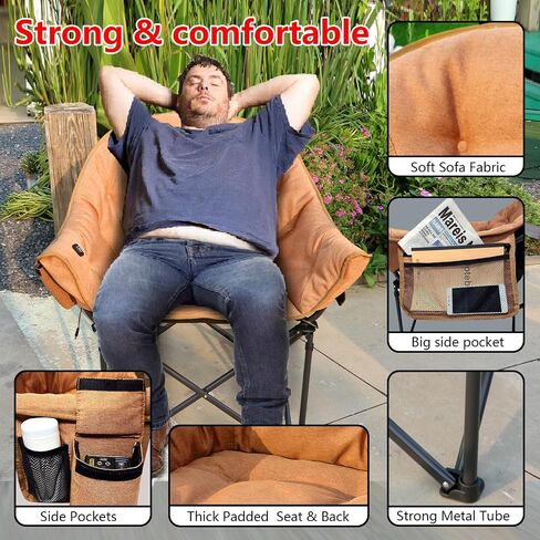 NUOLAN Premium Heated Camping Chair with Charger – Fast Heating, Safety Timer, and Ultra-Comfort Padding No Battery Included(701-T1) in Saudi Arabia
