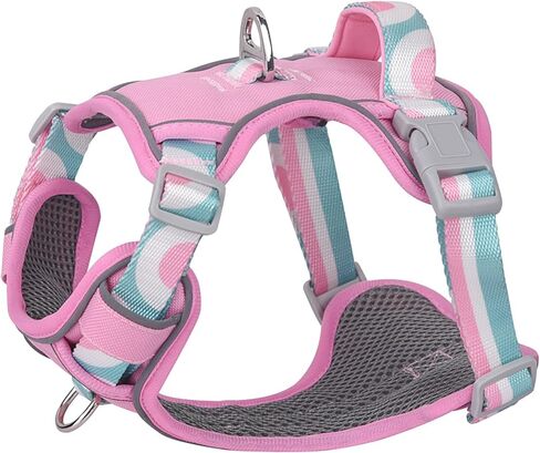 Dog Harness No Pull Easy Walk with Handle Emotional Support Service Dog Vest for Small Medium Large Dogs, Pink, L in Saudi Arabia