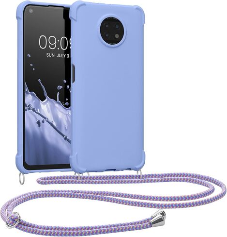 kwmobile Crossbody Case Compatible with Xiaomi Redmi Note 9T Case - TPU Silicone Cover with Strap - Lavender in Saudi Arabia