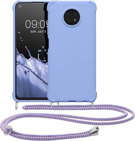 kwmobile Crossbody Case Compatible with Xiaomi Redmi Note 9T Case - TPU Silicone Cover with Strap - Lavender in Saudi Arabia