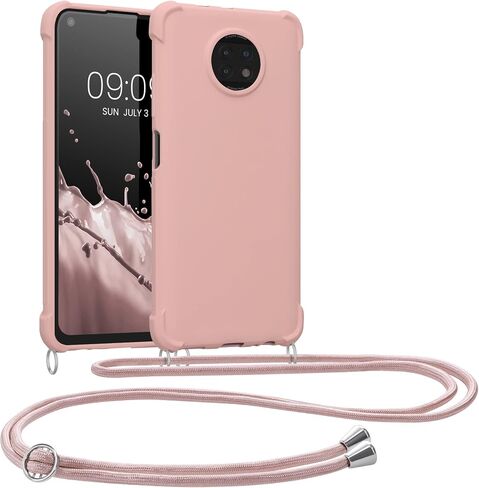 kwmobile Crossbody Case Compatible with Xiaomi Redmi Note 9T Case - TPU Silicone Cover with Strap - Lavender in Saudi Arabia