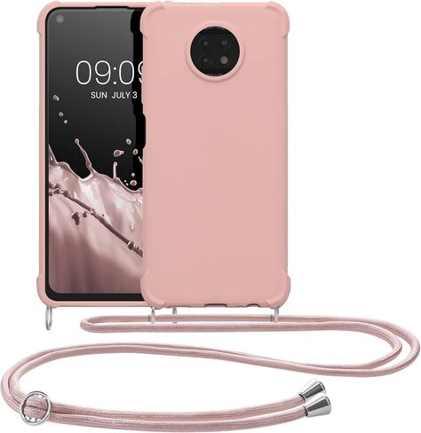 kwmobile Crossbody Case Compatible with Xiaomi Redmi Note 9T Case - TPU Silicone Cover with Strap - Lavender in Saudi Arabia