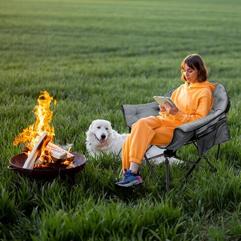 NUOLAN Premium Heated Camping Chair with Charger – Fast Heating, Safety Timer, and Ultra-Comfort Padding No Battery Included(701-T1) in Saudi Arabia