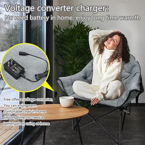 NUOLAN Premium Heated Camping Chair with Charger – Fast Heating, Safety Timer, and Ultra-Comfort Padding No Battery Included(701-T1) in Saudi Arabia