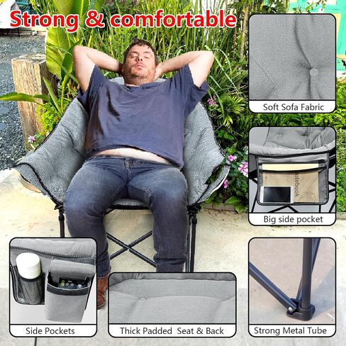 NUOLAN Premium Heated Camping Chair with Charger – Fast Heating, Safety Timer, and Ultra-Comfort Padding No Battery Included(701-T1) in Saudi Arabia