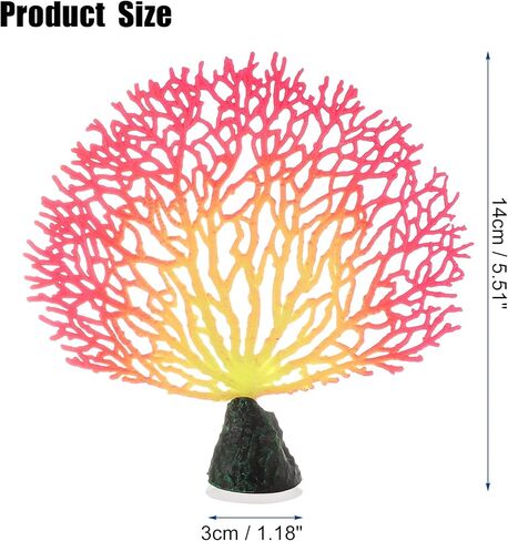 VOCOSTE لينة سيليكون متوهجة حوض السمك محاكاة المرجان، الإسفار النباتات المائية العائمة لتزيين خزان الأسماك، ارتفع الأحمر in Kuwait