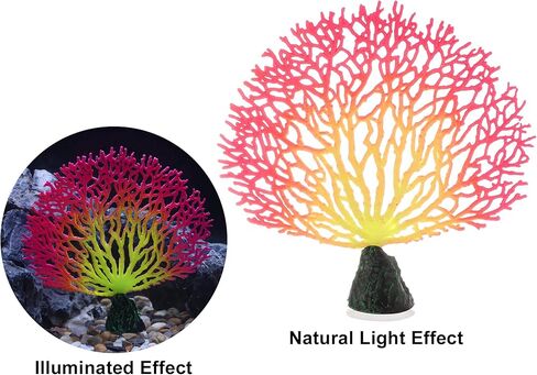 VOCOSTE لينة سيليكون متوهجة حوض السمك محاكاة المرجان، الإسفار النباتات المائية العائمة لتزيين خزان الأسماك، ارتفع الأحمر in Kuwait