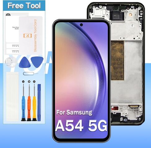 استبدال الشاشة لهاتف Samsung Galaxy A54 5G SM-A546 6.4 بوصة TFT LCD مجموعة رقمنة اللمس مع الأدوات (بصمة الإصبع غير مدعومة) in Saudi Arabia
