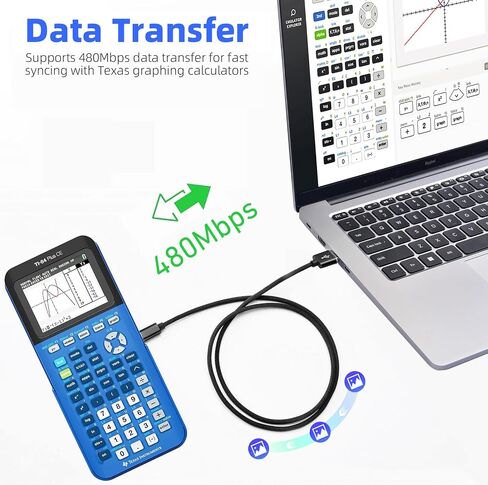 Mini USB Charger Cable for Texas Instruments TI-84 Plus CE, TI 84 Plus C Silver Edition, TI Nspire CX/TI Nspire CX CAS Graphing Calculator Charging Cord 3.3FT Black in Kuwait