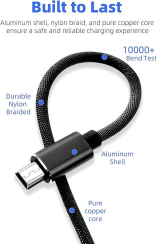 Mini USB Charger Cable for Texas Instruments TI-84 Plus CE, TI 84 Plus C Silver Edition, TI Nspire CX/TI Nspire CX CAS Graphing Calculator Charging Cord 3.3FT Black in Kuwait