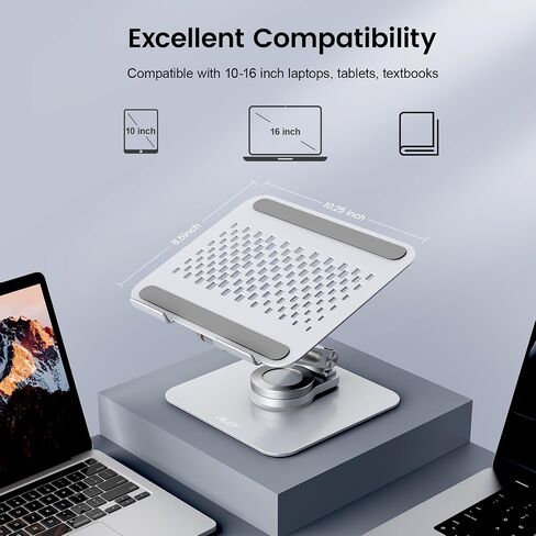 acer Adjustable Laptop Stand for Desk, Laptop Riser with 360 Rotating Base, Ergonomic Foldable Computer Holder Compatible with MacBook Pro Air, Tablet, All Notebooks 10-16 inch in Kuwait