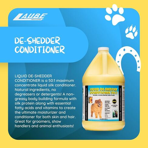 Kelco by Laube Deshedding Conditioner - Deshedder and Moisturizer for Soft Healthy Coats - Natural, Hypoallergenic, Biodegradable Formula for Grooming Dogs, Cats and Pets (50:1 Concentrated, 1 Gallon) in Saudi Arabia