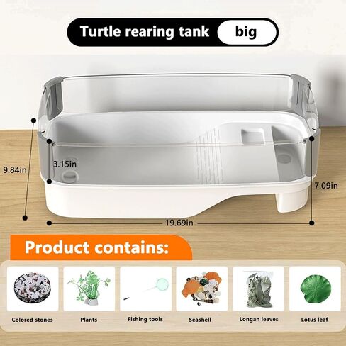 Turtle Tank – Deluxe Turtle Tank Kit with Filter for Baby Turtles – Elevated, Spacious Turtle Tanks with Multi-Functional Areas for Reptiles & Amphibians (Big) in Saudi Arabia