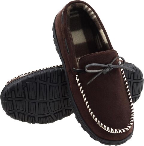 Vonair Mens Moccasin Slippers Indoor Outdoor Slip on Warm House Shoes Breathable Moccasins for Men in Saudi Arabia