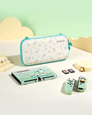 حقيبة حمل رفيعة من Kuitmor متوافقة مع Nintendo Switch/Switch OLED، غطاء واقٍ صلب لحقيبة السفر تناسب وحدة التحكم وملحقات Switch - Candy Party in Kuwait