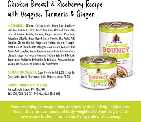 Weruva Awesome Bouncy, Chicken & Rice, 14oz Can (Pack of 10) in Saudi Arabia