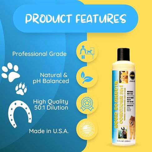 Kelco by Laube Deshedding Conditioner - Deshedder and Moisturizer for Soft Healthy Coats - Natural, Hypoallergenic, Biodegradable Formula for Grooming Dogs, Cats and Pets (50:1 Concentrated, 1 Gallon) in Saudi Arabia