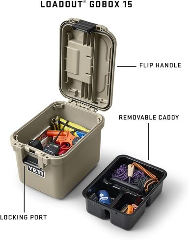 YETI LoadOut 30 GoBox Divided Cargo Case، الأراضي الرطبة البني، Gobox 30 - الأراضي الرطبة، Gobox 30 in Kuwait