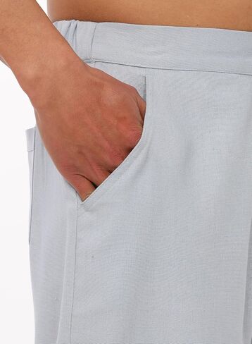 Men's Drawstring Loose Linen Beach Pants Lightweight Elastic Waist Yoga Lounge Cotton Trousers Pajamas in Kuwait