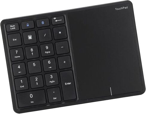 Zunate Numeric Keypad, 22 Keys Type C Rechargeable Number Pad with Touchpad, USB Receiver, Dual Mode Mini Numeric Keypad for Laptop, PC (Grey) in Saudi Arabia