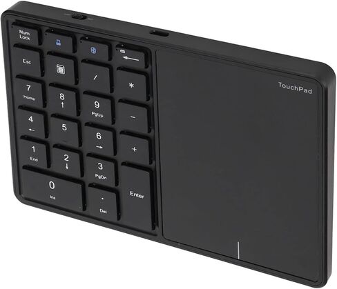 Zunate Numeric Keypad, 22 Keys Type C Rechargeable Number Pad with Touchpad, USB Receiver, Dual Mode Mini Numeric Keypad for Laptop, PC (Grey) in Saudi Arabia