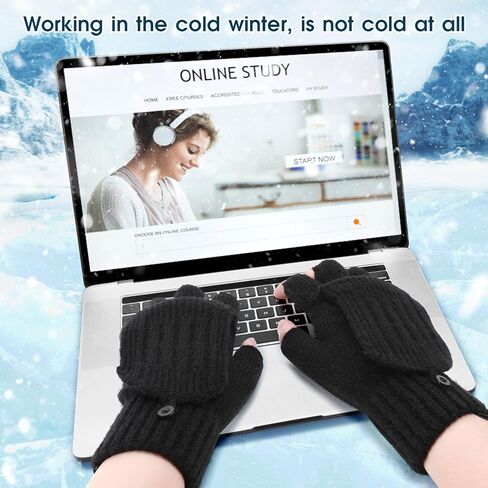 قفازات USB ساخنة للرجال والنساء، قفازات تدفئة شتوية دافئة لتدفئة اليدين بالكامل ونصف درجة حرارة قابلة للتعديل، قفازات كهربائية بدون أصابع قابلة للغسل وقفازات شاشة لمس للكمبيوتر المحمول in Kuwait