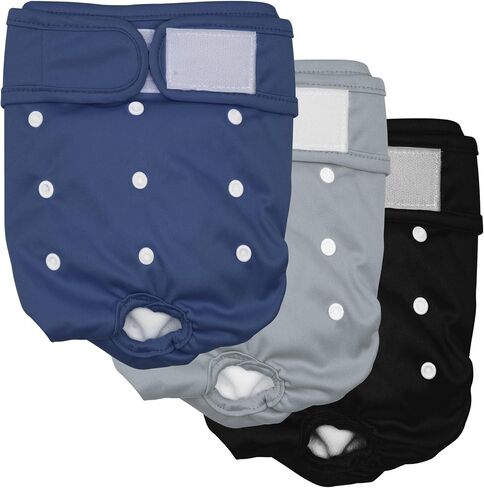 Female Dog Washable & Reusable Period Diapers for Doggie in Heat, Adjustable Comfortable Suitable for Large, Medium and Small Puppy Doggy Pack of 3 Female Dog Pants in Saudi Arabia