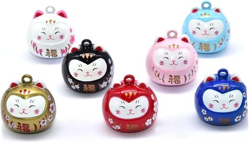 For Crafts Beckoning Cat Keychain Cat Beads for Charm Japanese Lucky Bells Good Luck Bell Craft Bells in Saudi Arabia